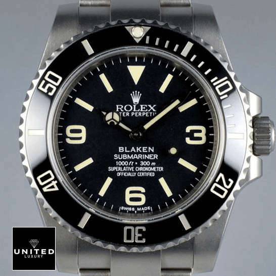 Rolex Blaken Submariner 6190 Inspired close view