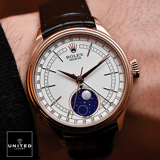 Rolex Cellini 50535 Moonphase White Dial Inspired on the man wrist