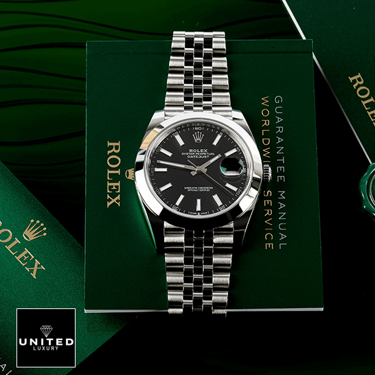 Rolex Datejust 11823 Steel Black Dial Jubilee Inspired on the warranty card