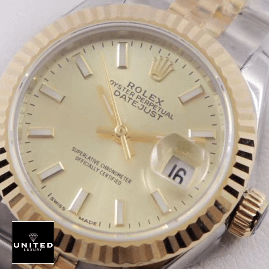 Rolex Datejust Gold Dial Inspired close view