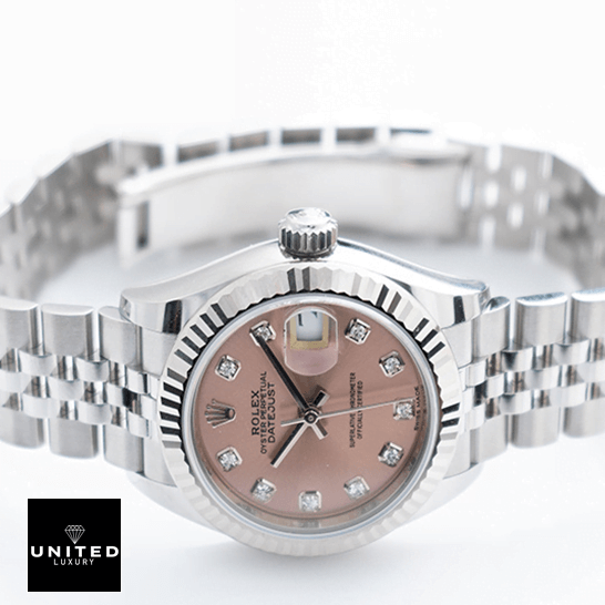 Rolex Datejust 279174 Diamond Pink Dial Inspired white background