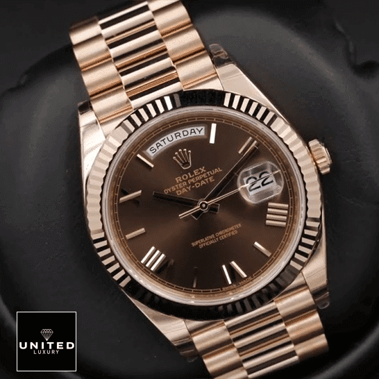 Rolex Day-Date 40 228235-0002 AR Stainless Steel With Rose Gold Chocolate Roman Dial Inspired