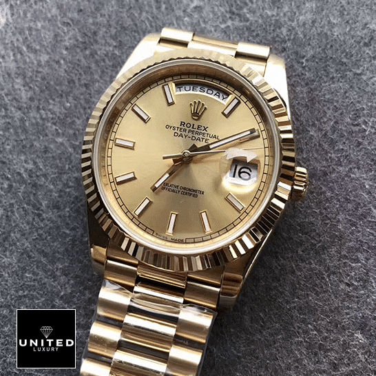 Rolex Day-Date 40 228238-0003 EW Yellow Gold Champagne Dial Inspired