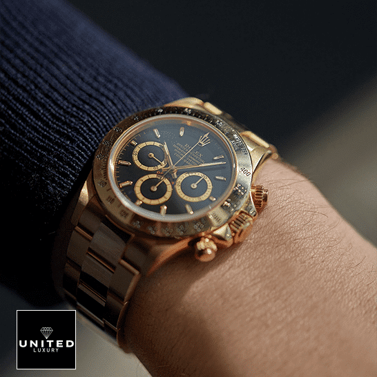 Rolex Daytona Cosmograph Yellow Gold 16528 Inspired on his arm