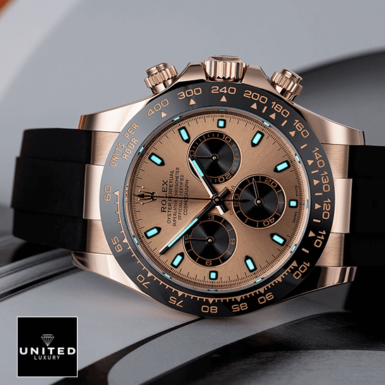 Rolex Daytona Cosmograph 116515LN Rose Gold Dial Luminous Stick Inspired