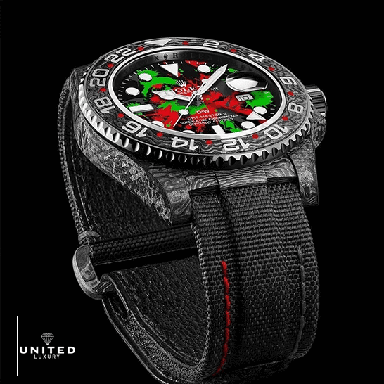 Rolex GMT-Master II Motley Textile Black Rubber Bracelet Inspired