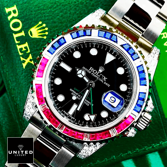 Rolex GMT Master II 116710 Blue-Red Gem-Set Bezel Inspired