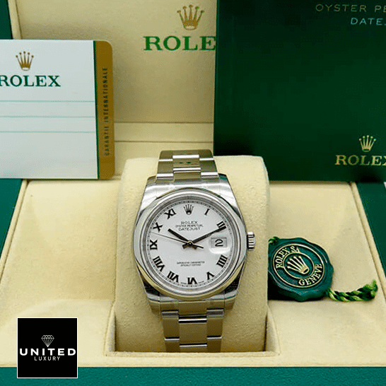 Rolex Oyster Perpetual Datejust White Dial 116200 Inspired & Guarantee Card in the Green Rolex Box