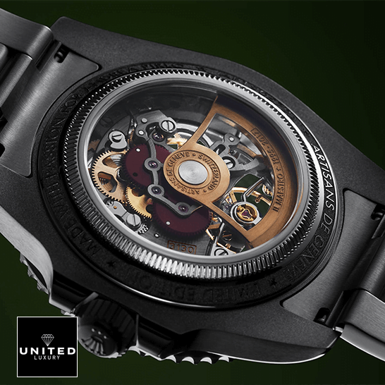 Rolex Perpetual Skeleton 114200 Case Inspired black background