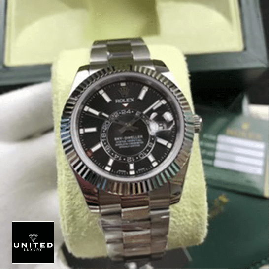 Rolex Sky-Dweller Black Dial Fluted Bezel 326934 Inspired