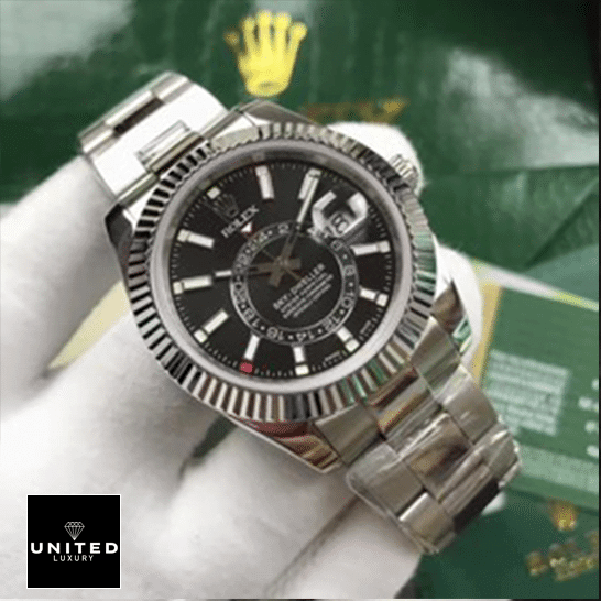 Rolex Sky-Dweller Black Dial 326934 Oyster Inspired on his hands