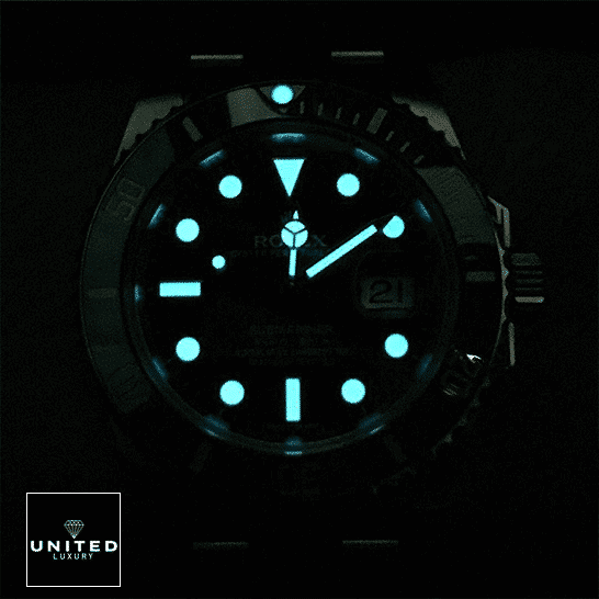 Rolex Submariner Hulk 116610LV Luminous Dial Inspired Black Background