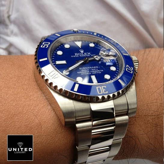 Rolex Submariner 116619lb-0001 Blue Dial Inspired on his arm