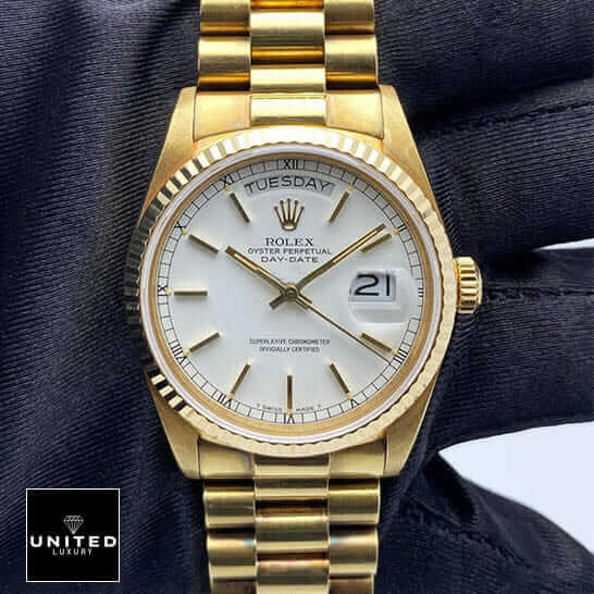 Rolex Day-Date 40 228239 EW Stainless Steel White Gold Dial Oyster Inspired